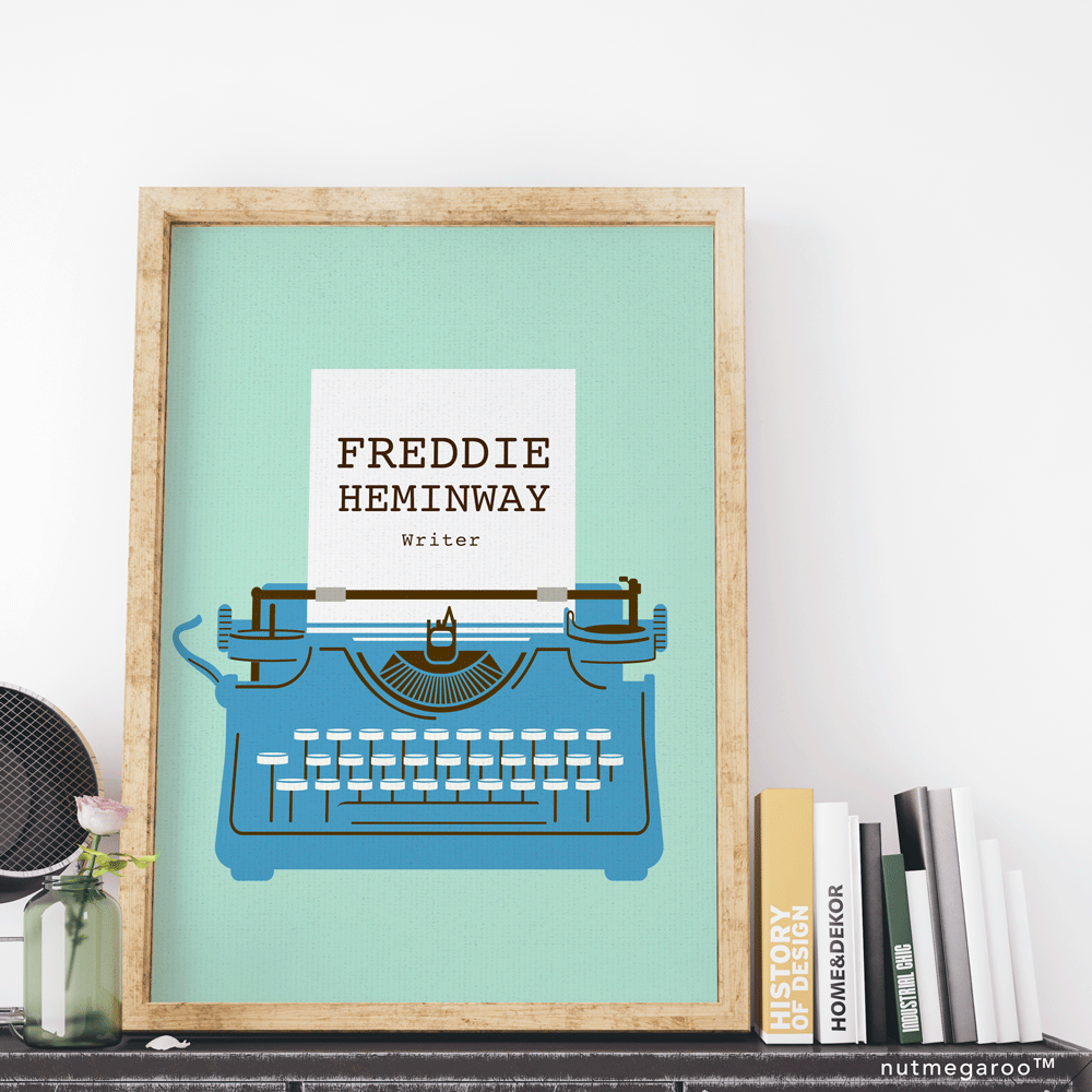 typewriter writer author wall art print